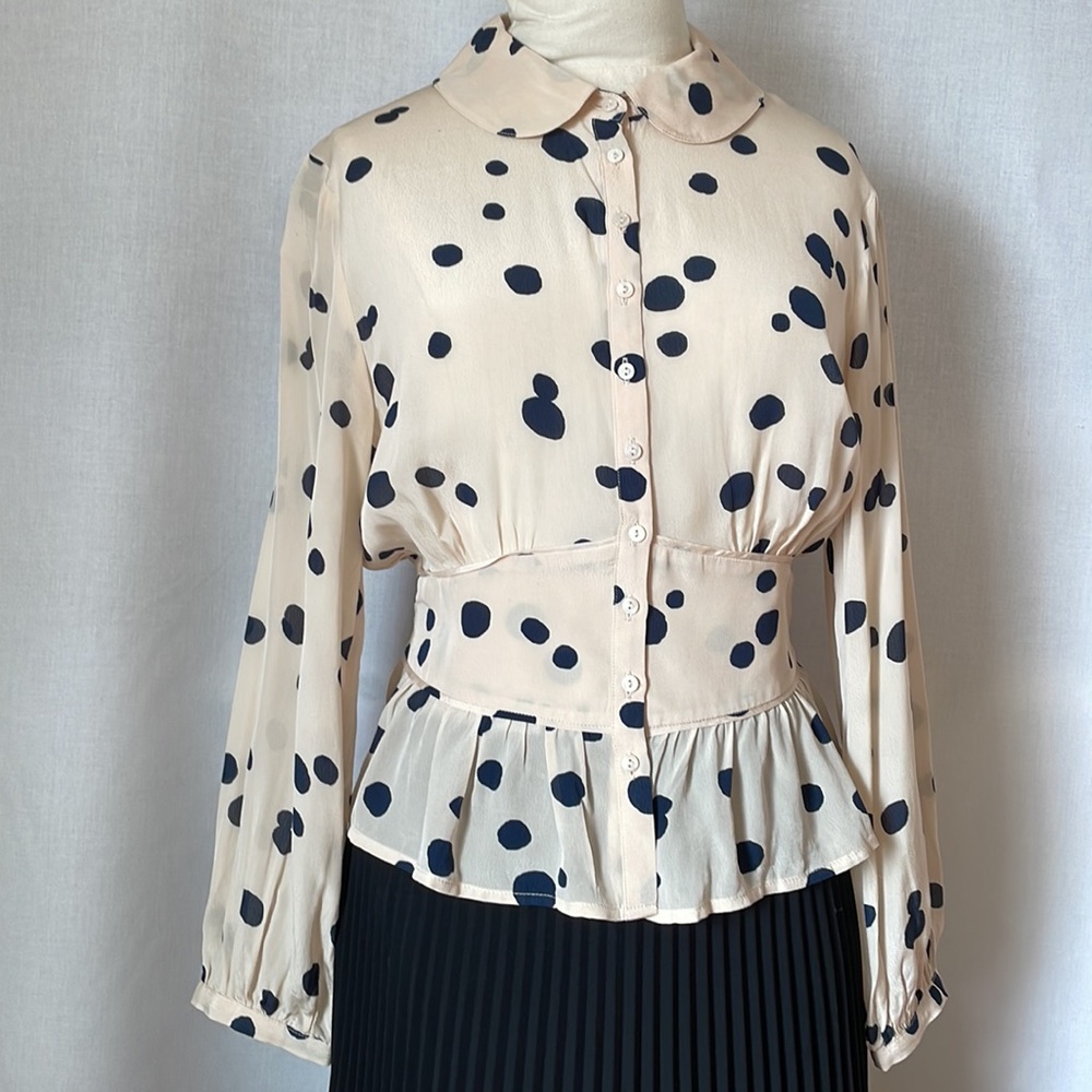 Ba&Sh Denzel polka-dot print blouse peplum blouse